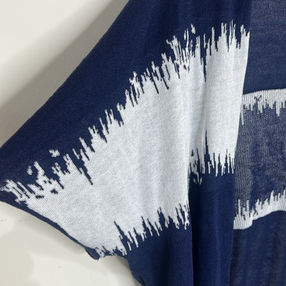 NWT CHICO’S Static Wave Kadie Cardi Jacket Midnight Blue White Size 0 Small - Picture 5 of 14